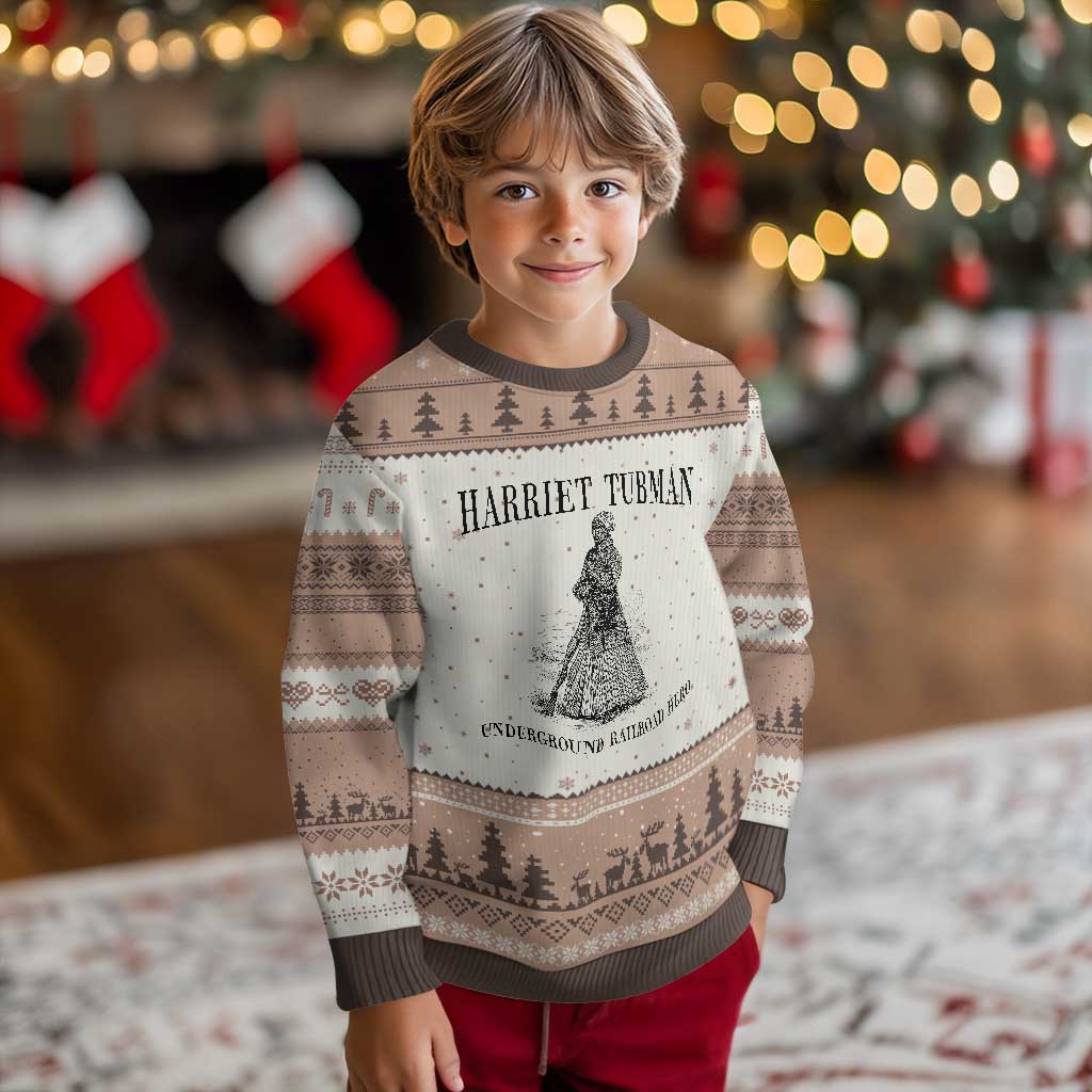 Harriet Tubman Ugly Christmas Sweater Underground Railroad Freedom Leader TS12 Mocha Mousse Print Your Wear