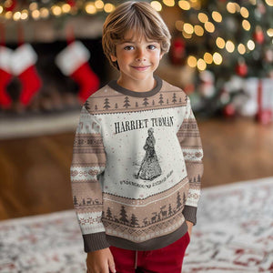 Harriet Tubman Ugly Christmas Sweater Underground Railroad Freedom Leader TS12 Mocha Mousse Print Your Wear