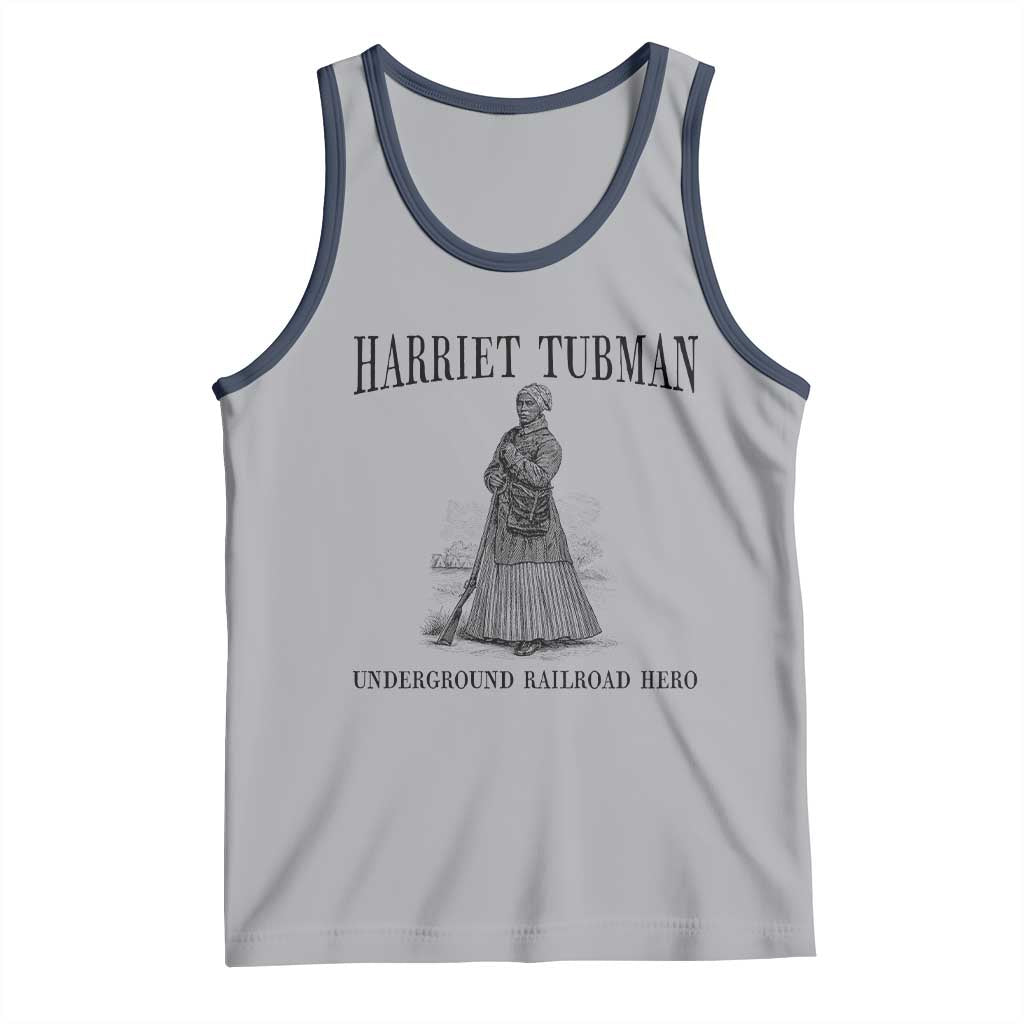 Harriet Tubman Tank Top Underground Railroad Freedom Leader TS12 Athletic Heather Navy Print Your Wear