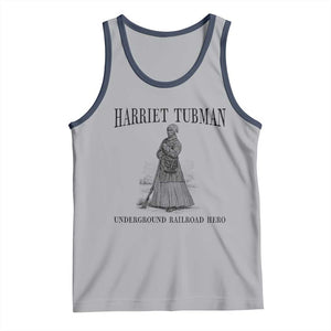Harriet Tubman Tank Top Underground Railroad Freedom Leader TS12 Athletic Heather Navy Print Your Wear