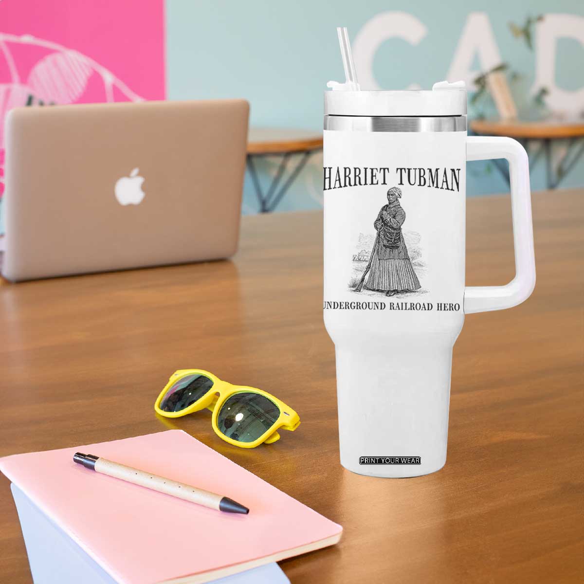 Harriet Tubman Tumbler With Handle Underground Railroad Freedom Leader TS12 Print Your Wear