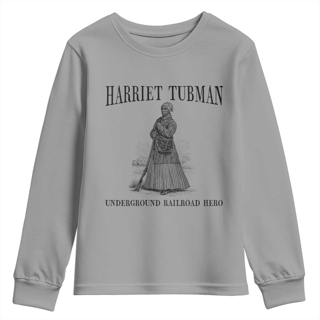 Harriet Tubman Youth Sweatshirt Underground Railroad Freedom Leader TS12 Sport Gray Print Your Wear