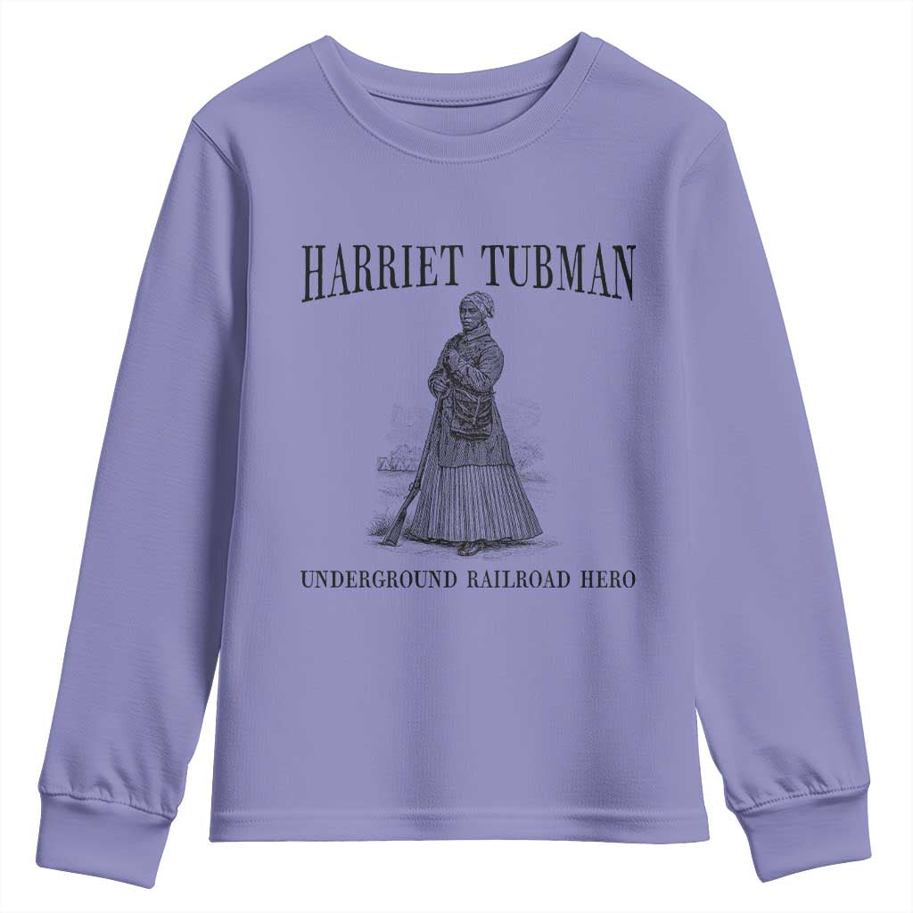Harriet Tubman Youth Sweatshirt Underground Railroad Freedom Leader TS12 Violet Print Your Wear