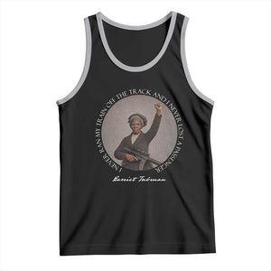 Harriet Tubman Quote Tank Top I Never Ran My Train Off The Track TS12 Black Athletic Heather Print Your Wear