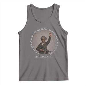Harriet Tubman Quote Tank Top I Never Ran My Train Off The Track TS12 Deep Heather Print Your Wear