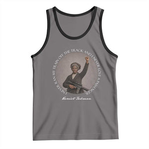 Harriet Tubman Quote Tank Top I Never Ran My Train Off The Track TS12 Deep Heather Black Print Your Wear