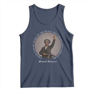 Harriet Tubman Quote Tank Top I Never Ran My Train Off The Track TS12 Navy Print Your Wear