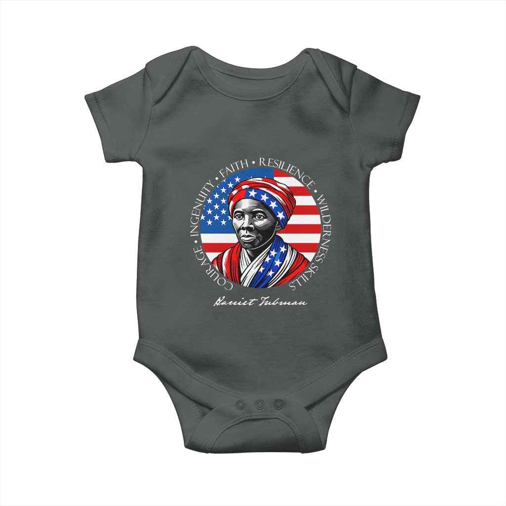 Harriet Tubman Patriotic Baby Onesie Black History Month Gift TS12 Dark Heather Print Your Wear