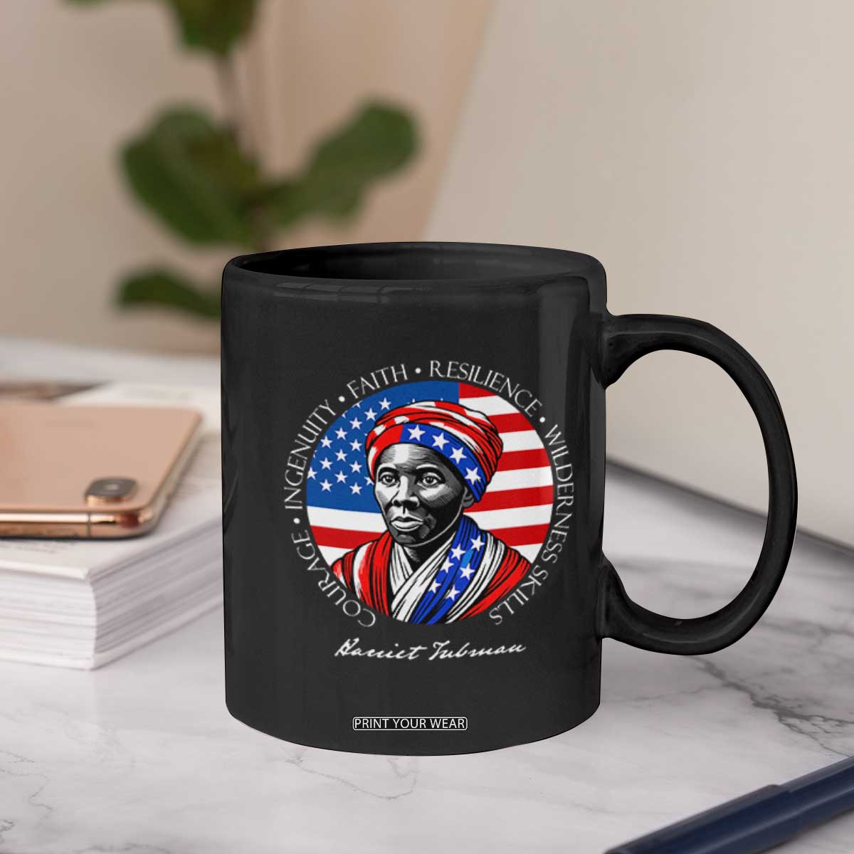 Harriet Tubman Patriotic Coffee Mug Black History Month Gift TS12 Print Your Wear