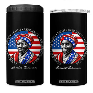 Harriet Tubman Patriotic 4 in 1 Can Cooler Tumbler Black History Month Gift TS12 One Size: 16 oz Black Print Your Wear