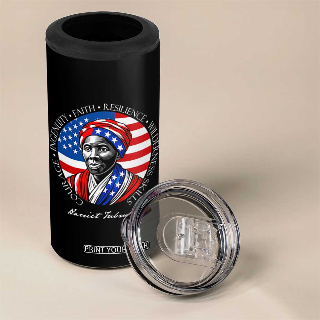 Harriet Tubman Patriotic 4 in 1 Can Cooler Tumbler Black History Month Gift TS12 Print Your Wear