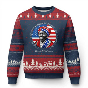 Harriet Tubman Patriotic Ugly Christmas Sweater Black History Month Gift TS12 Navy Red Print Your Wear