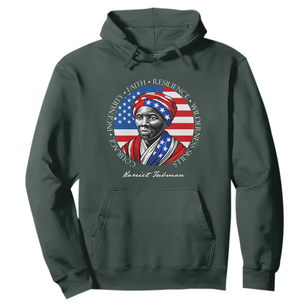 Harriet Tubman Patriotic Hoodie Black History Month Gift TS12 Dark Forest Green Print Your Wear