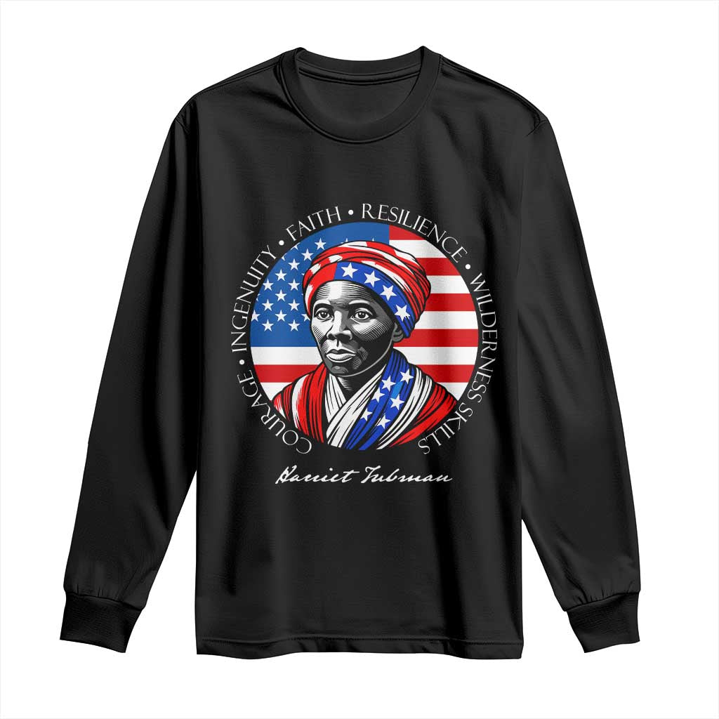 Harriet Tubman Patriotic Long Sleeve Shirt Black History Month Gift TS12 Black Print Your Wear