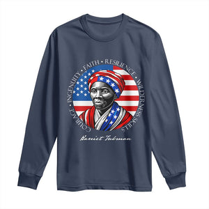Harriet Tubman Patriotic Long Sleeve Shirt Black History Month Gift TS12 Navy Print Your Wear