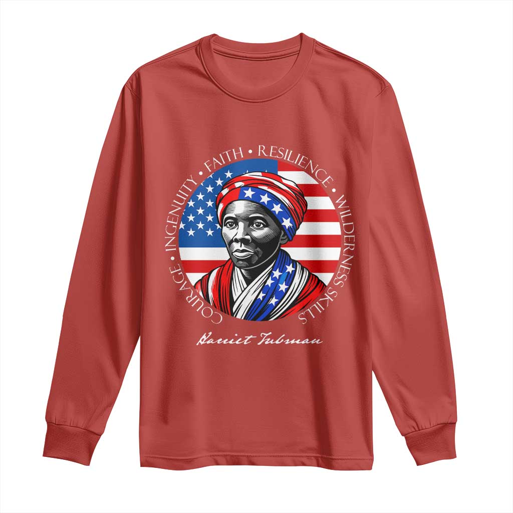 Harriet Tubman Patriotic Long Sleeve Shirt Black History Month Gift TS12 Red Print Your Wear