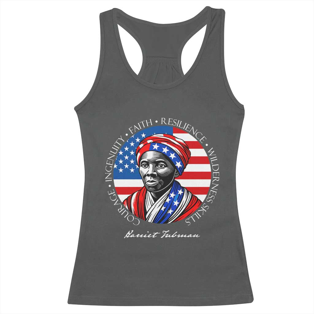 Harriet Tubman Patriotic Racerback Tank Top Black History Month Gift TS12 Dark Heather Print Your Wear