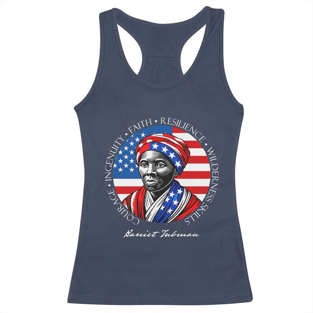 Harriet Tubman Patriotic Racerback Tank Top Black History Month Gift TS12 Navy Print Your Wear