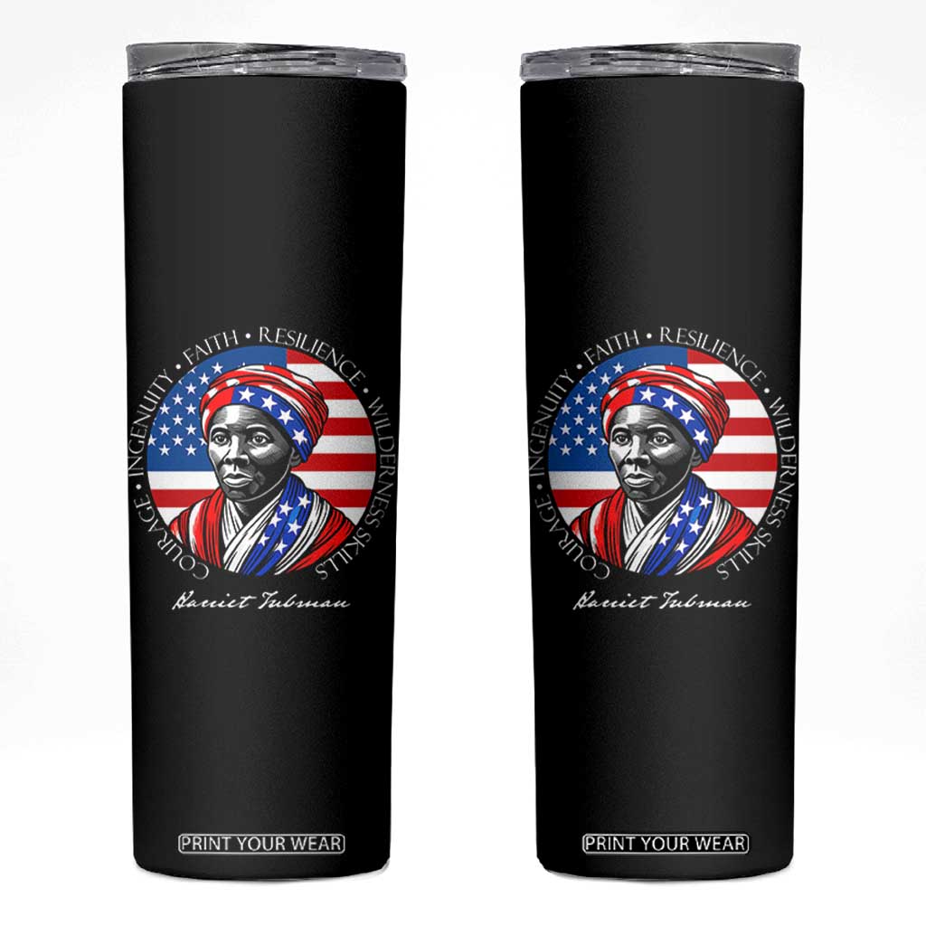 Harriet Tubman Patriotic Skinny Tumbler Black History Month Gift TS12 Black Print Your Wear