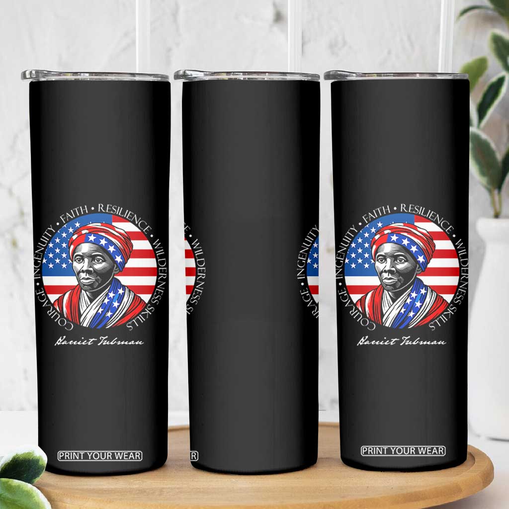 Harriet Tubman Patriotic Skinny Tumbler Black History Month Gift TS12 Print Your Wear