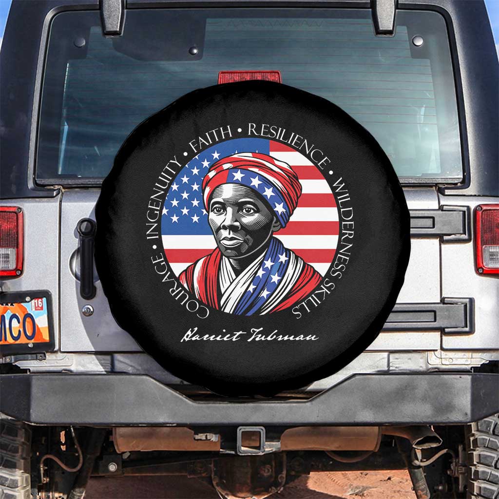 Harriet Tubman Patriotic Spare Tire Cover Black History Month Gift TS12 No hole Black Print Your Wear
