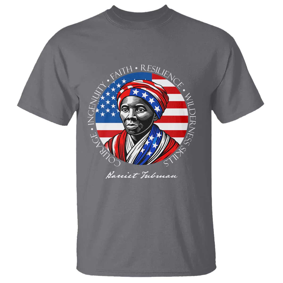 Harriet Tubman Patriotic T Shirt Black History Month Gift TS12 Charcoal Print Your Wear