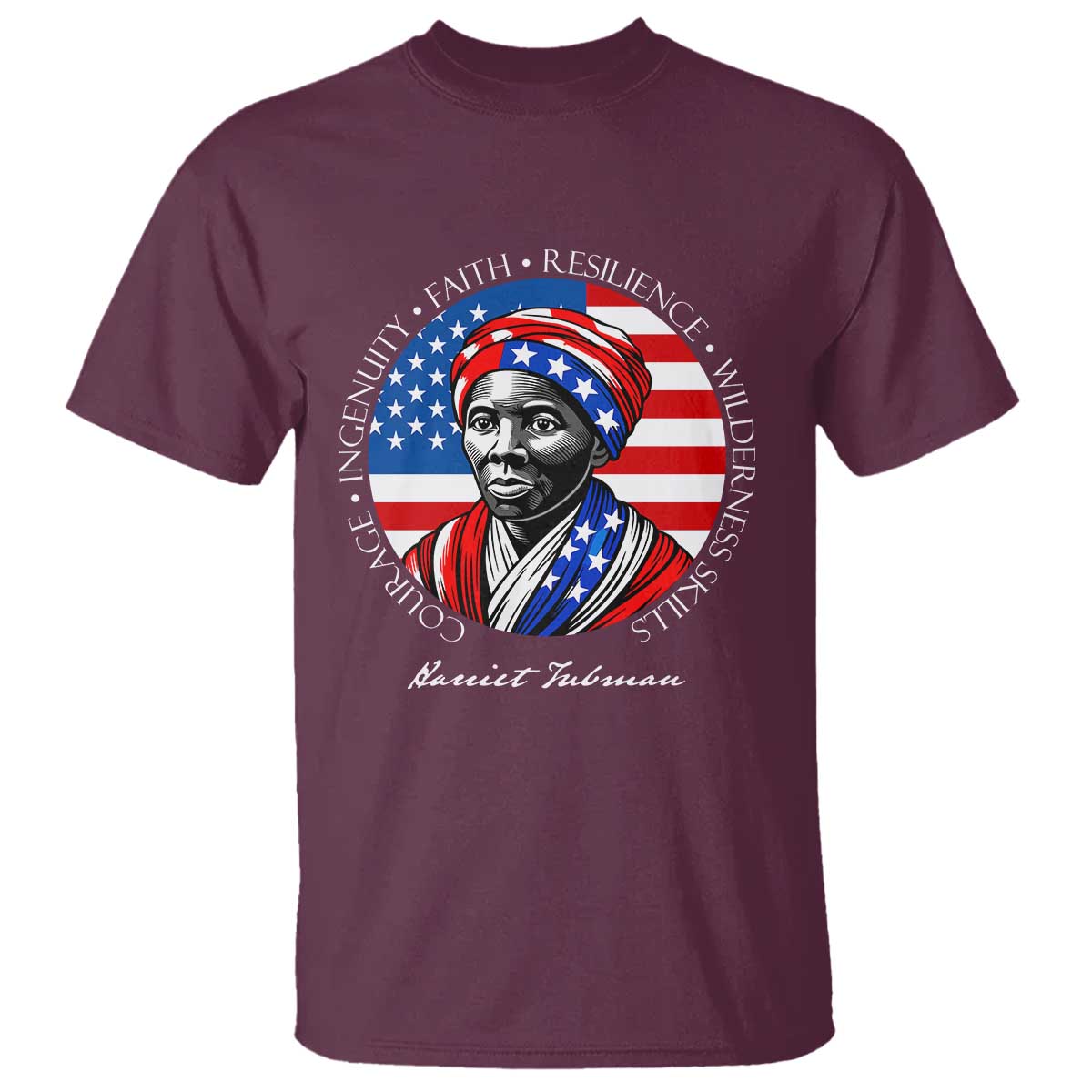 Harriet Tubman Patriotic T Shirt Black History Month Gift TS12 Maroon Print Your Wear
