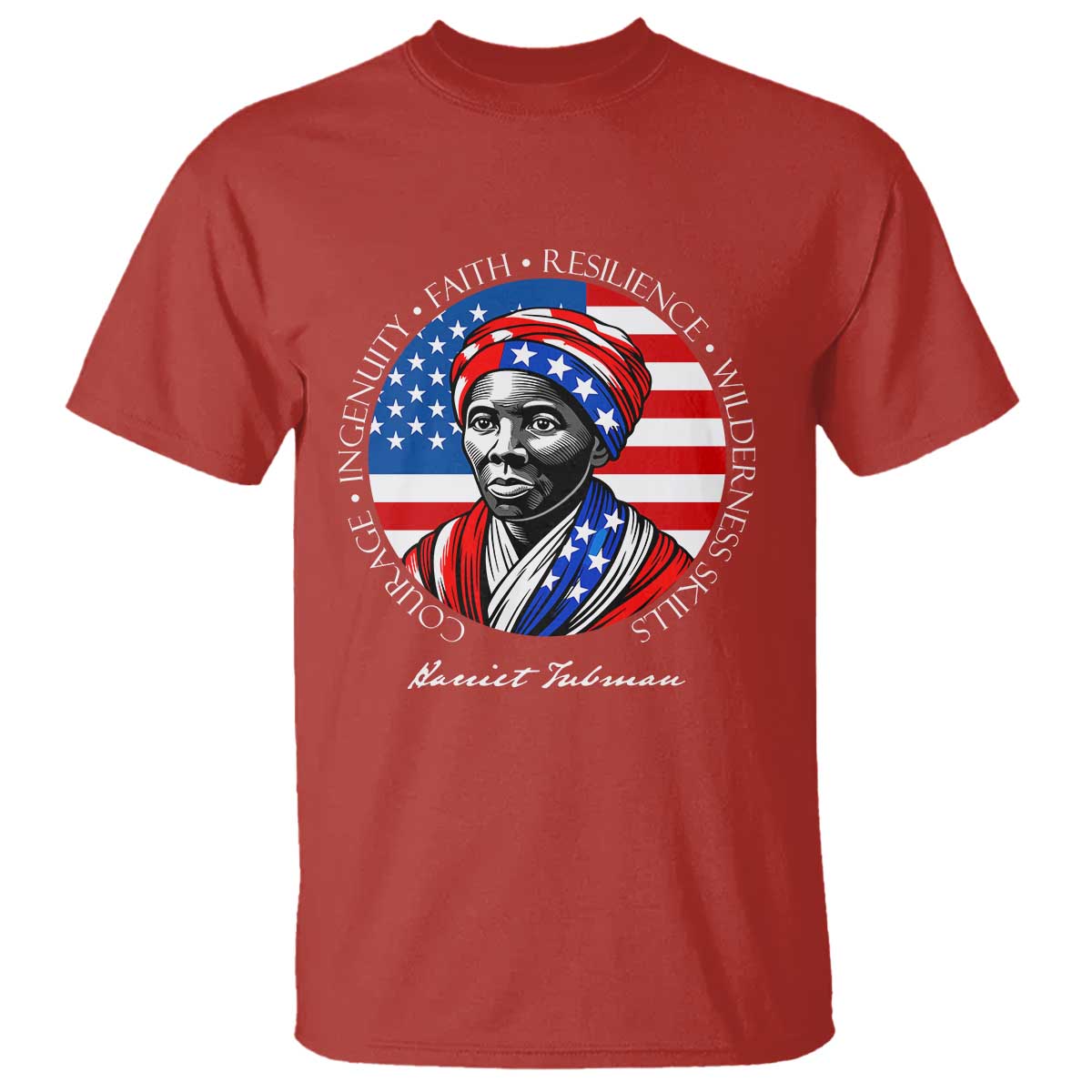 Harriet Tubman Patriotic T Shirt Black History Month Gift TS12 Red Print Your Wear