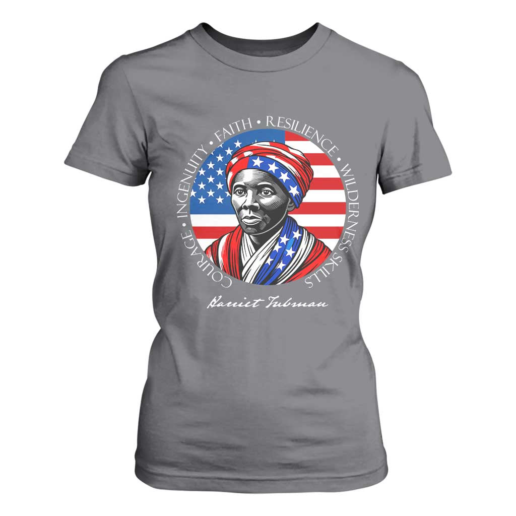 Harriet Tubman Patriotic T Shirt For Women Black History Month Gift TS12 Charcoal Print Your Wear