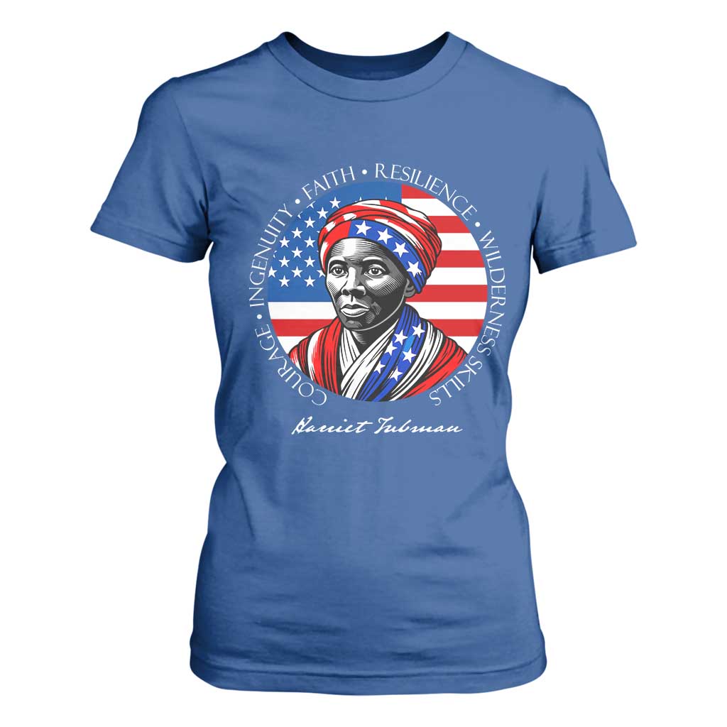 Harriet Tubman Patriotic T Shirt For Women Black History Month Gift TS12 Royal Blue Print Your Wear