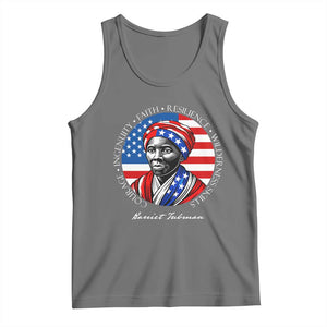 Harriet Tubman Patriotic Tank Top Black History Month Gift TS12 Black Heather Print Your Wear