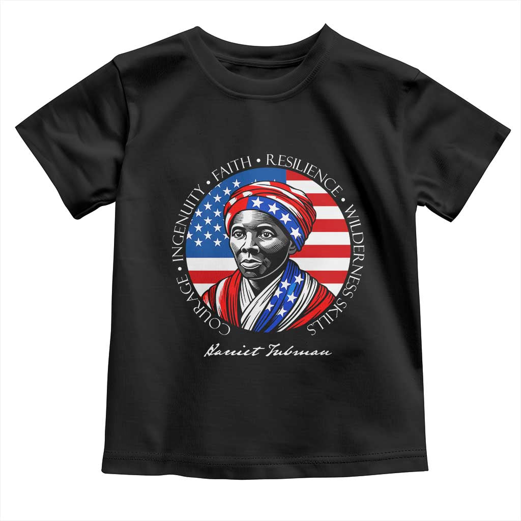 Harriet Tubman Patriotic Toddler T Shirt Black History Month Gift TS12 Black Print Your Wear