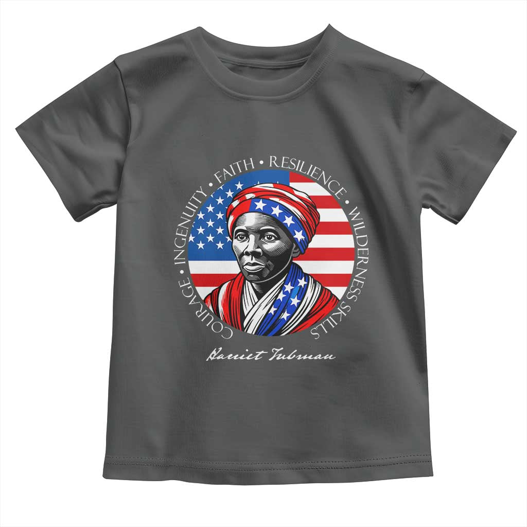 Harriet Tubman Patriotic Toddler T Shirt Black History Month Gift TS12 Dark Heather Print Your Wear