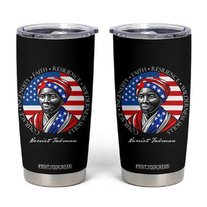 Harriet Tubman Patriotic Tumbler Cup Black History Month Gift TS12 Black Print Your Wear