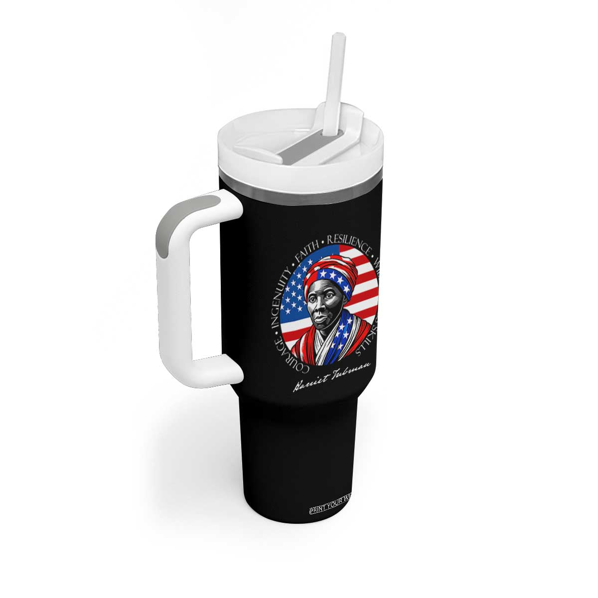 Harriet Tubman Patriotic Tumbler With Handle Black History Month Gift TS12 Print Your Wear