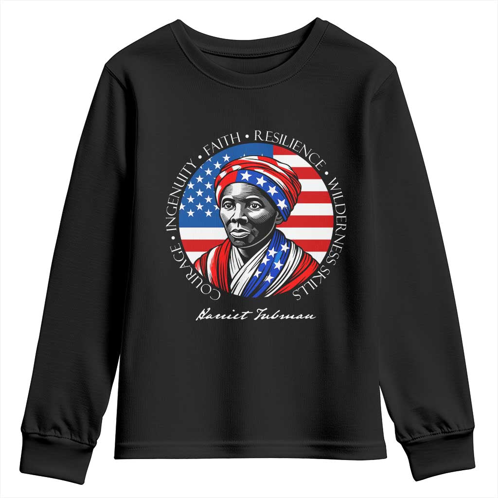 Harriet Tubman Patriotic Youth Sweatshirt Black History Month Gift TS12 Black Print Your Wear