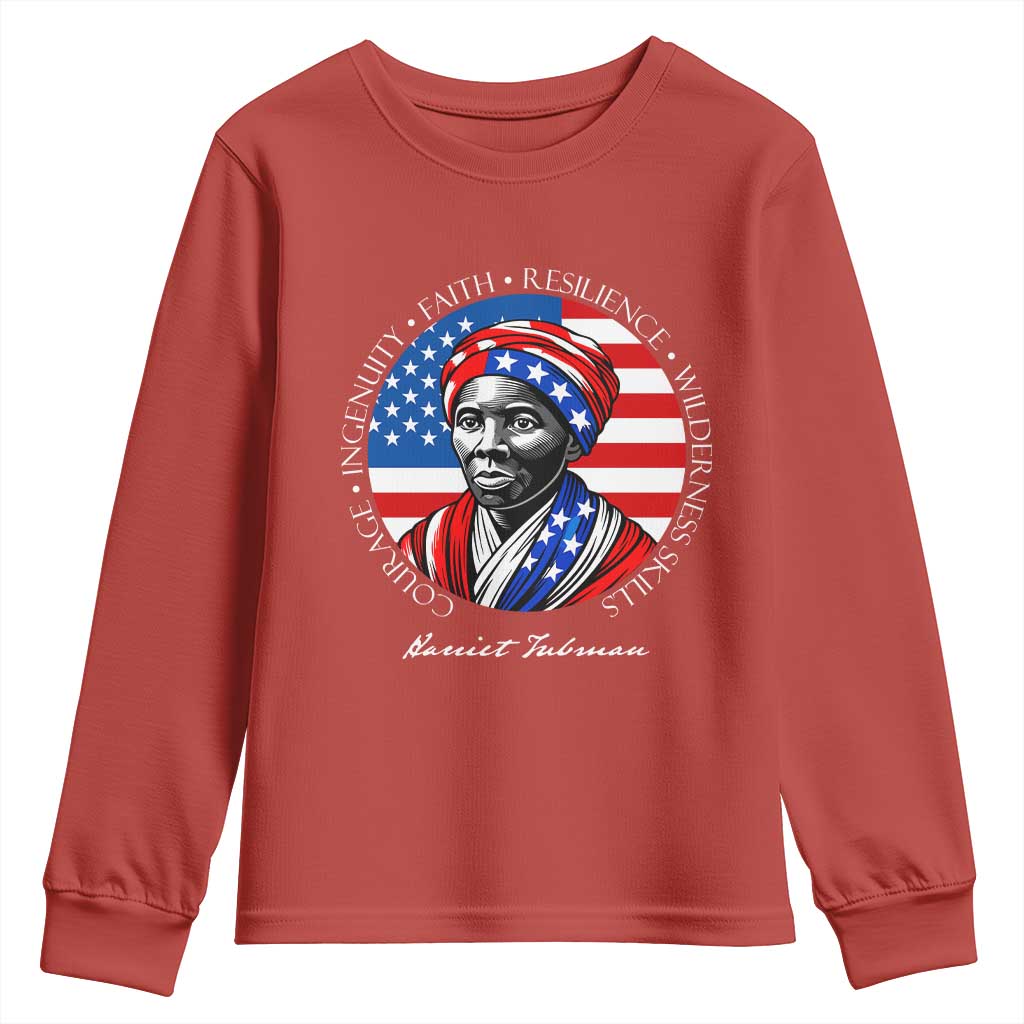 Harriet Tubman Patriotic Youth Sweatshirt Black History Month Gift TS12 Red Print Your Wear