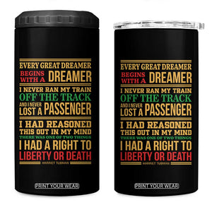 Harriet Tubman Powerful Quote 4 in 1 Can Cooler Tumbler Strong Black Women Pride TS12 One Size: 16 oz Black Print Your Wear