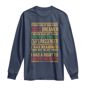 Harriet Tubman Powerful Quote Long Sleeve Shirt Strong Black Women Pride TS12 Navy Print Your Wear
