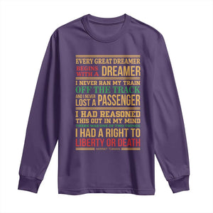 Harriet Tubman Powerful Quote Long Sleeve Shirt Strong Black Women Pride TS12 Purple Print Your Wear