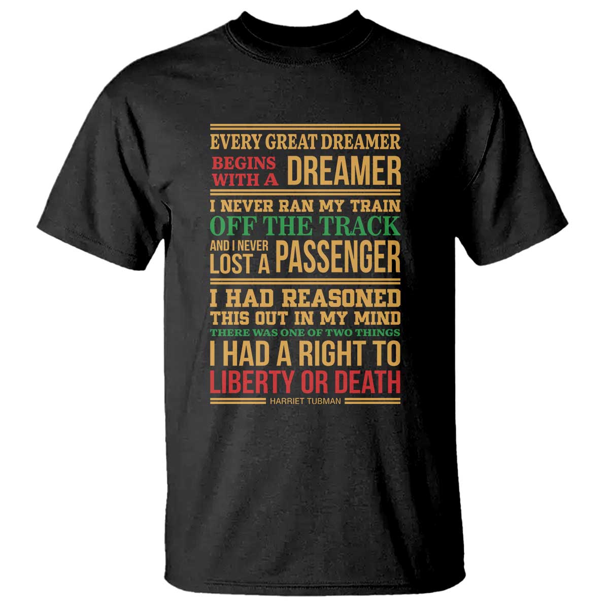 Harriet Tubman Powerful Quote T Shirt Strong Black Women Pride TS12 Black Print Your Wear