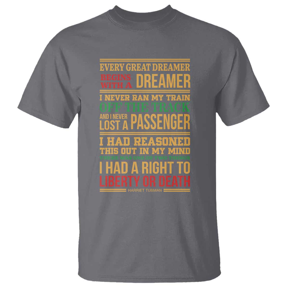 Harriet Tubman Powerful Quote T Shirt Strong Black Women Pride TS12 Charcoal Print Your Wear