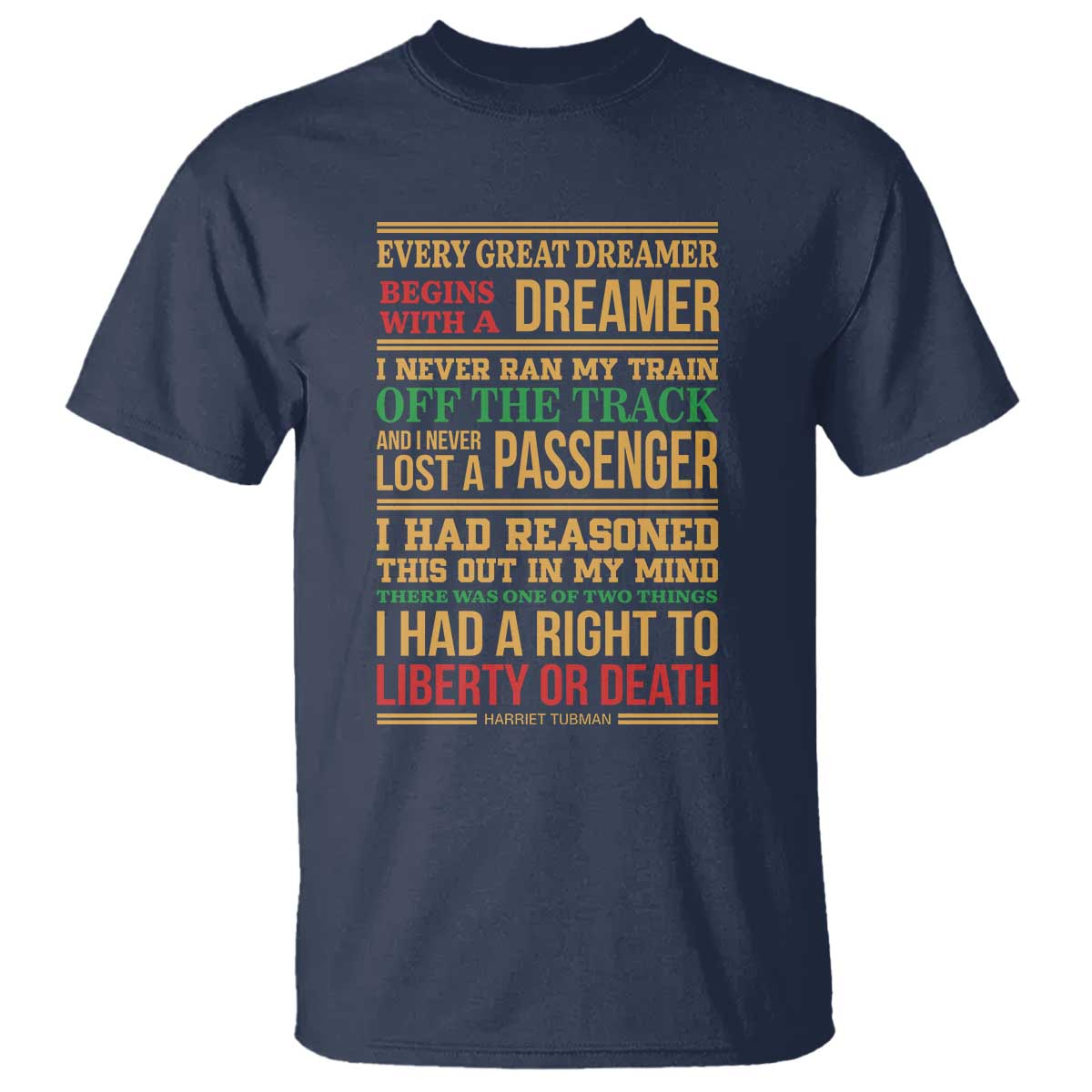 Harriet Tubman Powerful Quote T Shirt Strong Black Women Pride TS12 Navy Print Your Wear