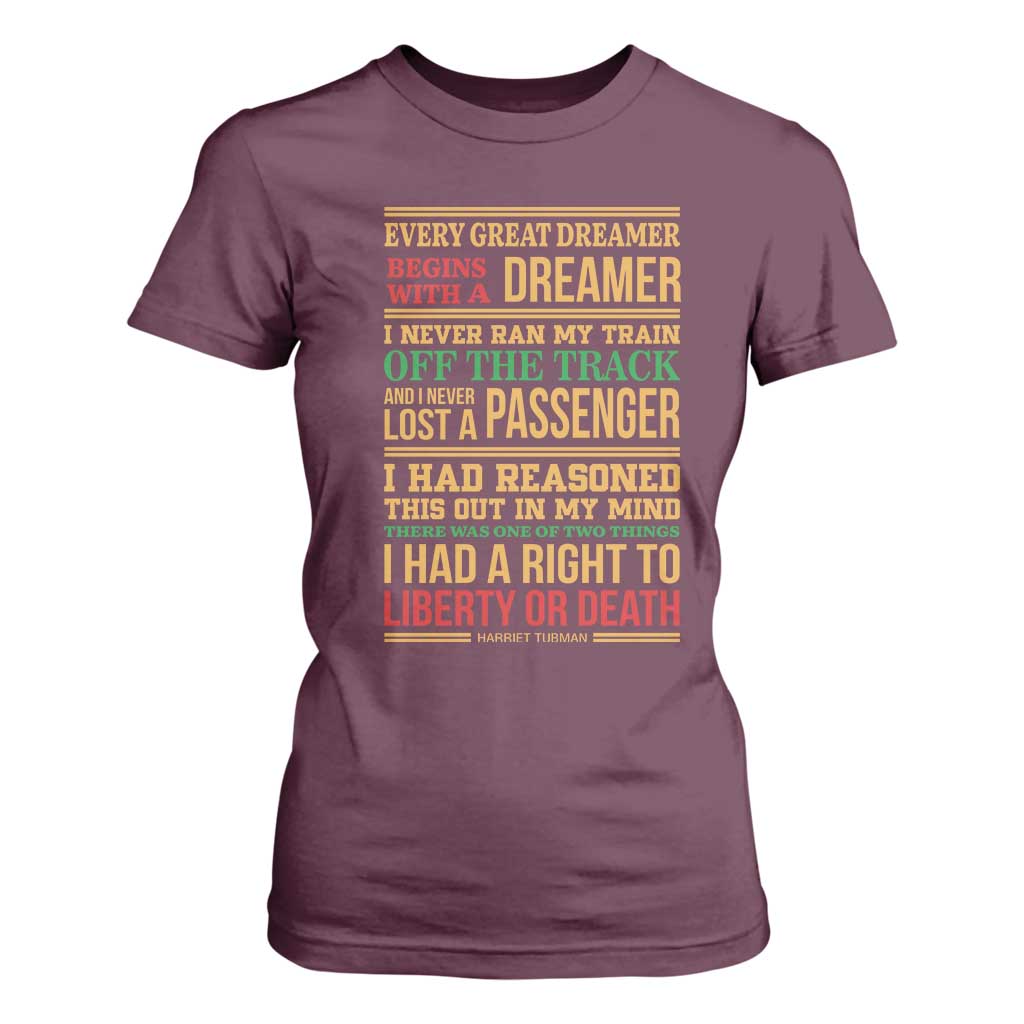 Harriet Tubman Powerful Quote T Shirt For Women Strong Black Women Pride TS12 Maroon Print Your Wear