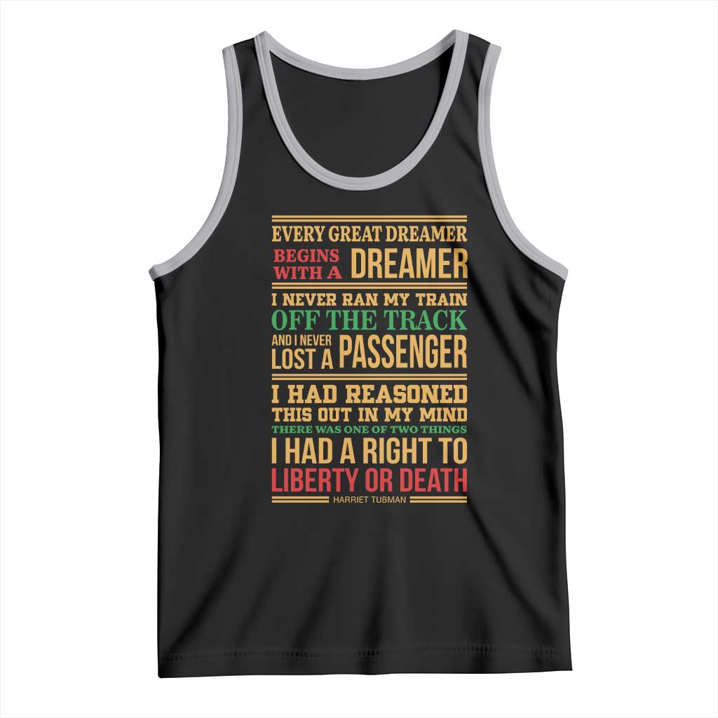 Harriet Tubman Powerful Quote Tank Top Strong Black Women Pride TS12 Black Athletic Heather Print Your Wear