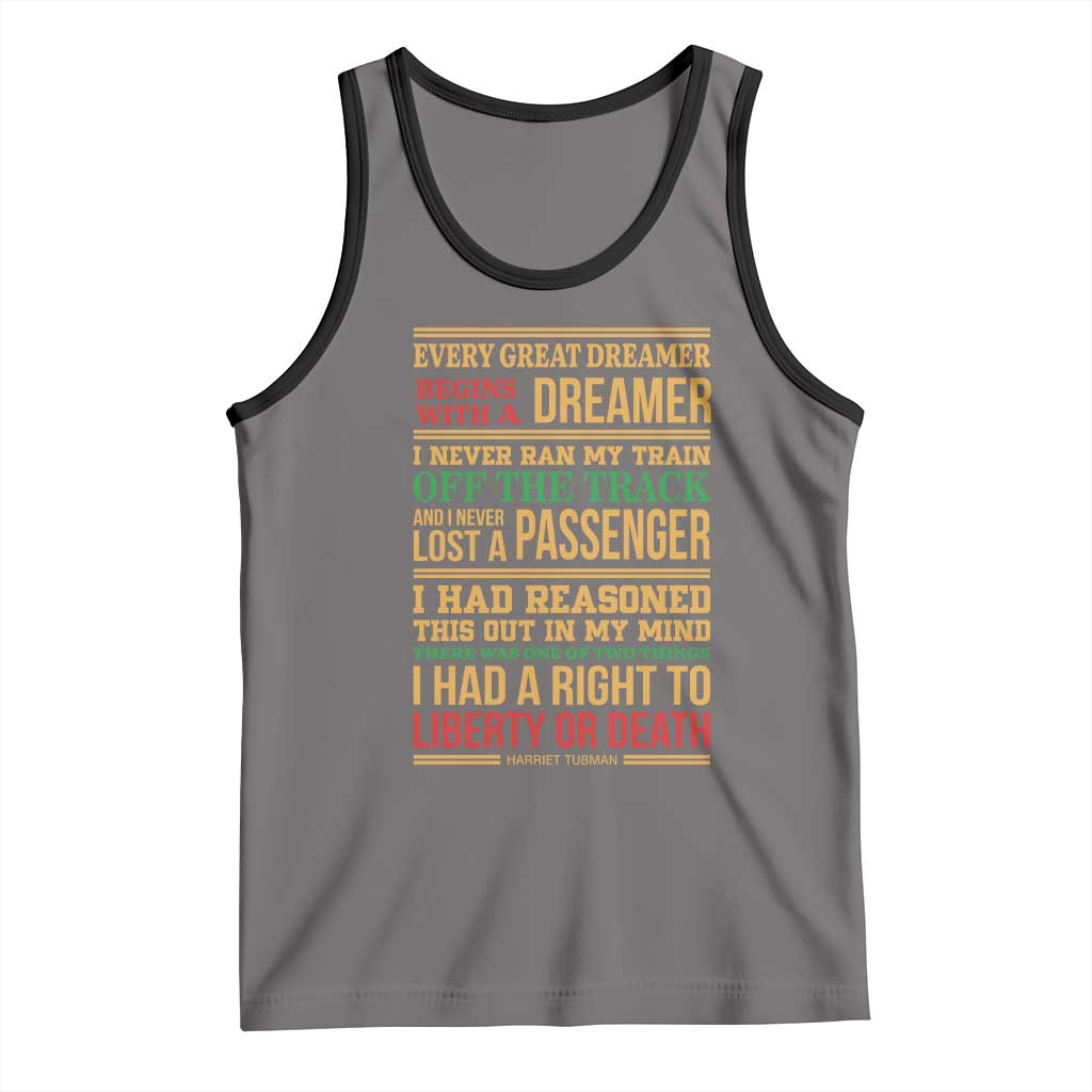 Harriet Tubman Powerful Quote Tank Top Strong Black Women Pride TS12 Deep Heather Black Print Your Wear