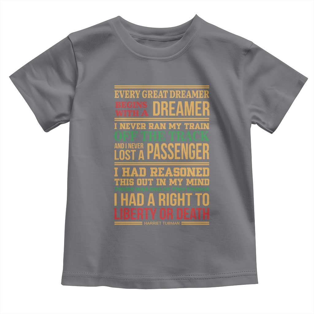 Harriet Tubman Powerful Quote Toddler T Shirt Strong Black Women Pride TS12 Charcoal Print Your Wear