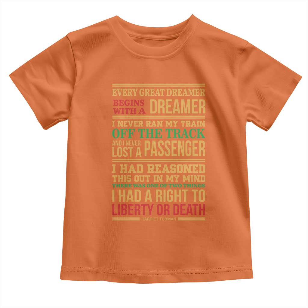 Harriet Tubman Powerful Quote Toddler T Shirt Strong Black Women Pride TS12 Orange Print Your Wear