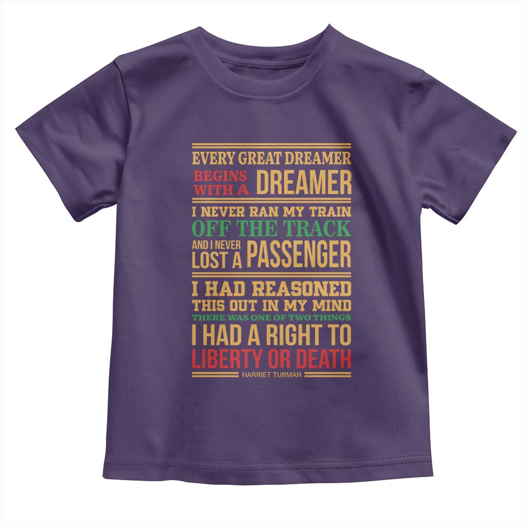 Harriet Tubman Powerful Quote Toddler T Shirt Strong Black Women Pride TS12 Purple Print Your Wear