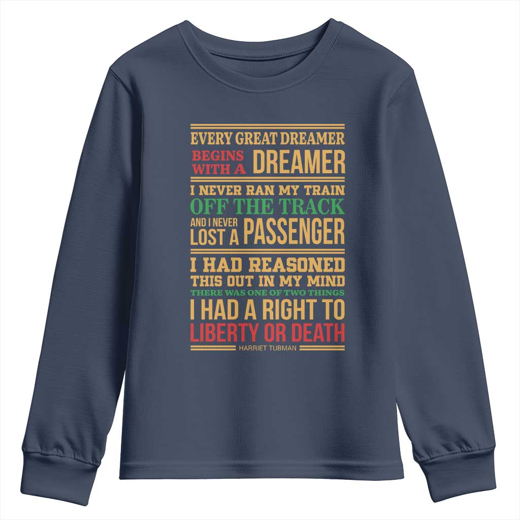 Harriet Tubman Powerful Quote Youth Sweatshirt Strong Black Women Pride TS12 Navy Print Your Wear